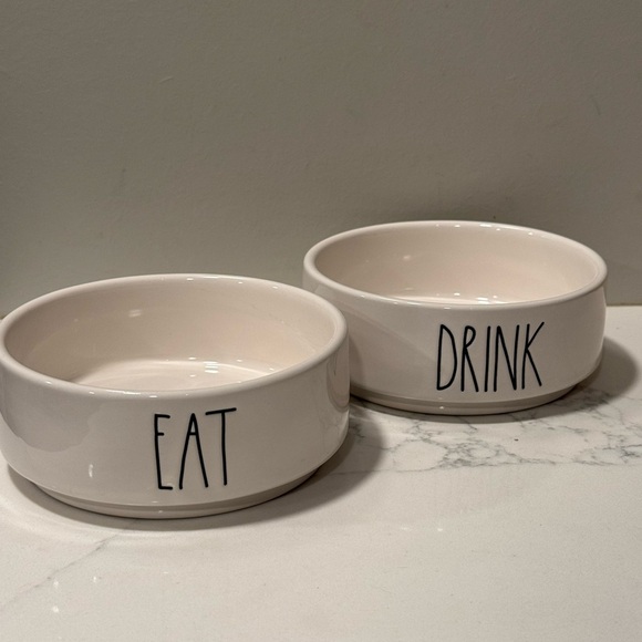 Rae Dunn White Pet Bowl Set - Picture 2 of 8